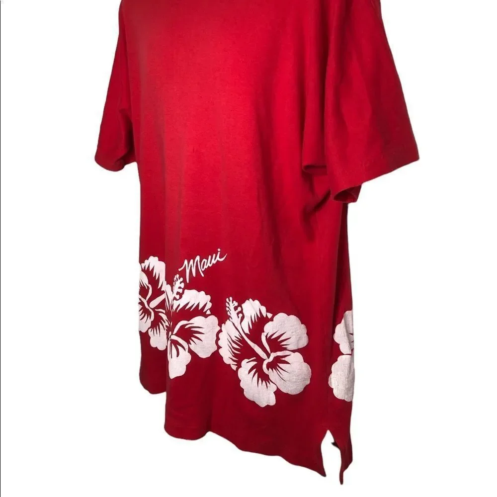 Vintage 70’s 80’s Rare CRAZY SHIRTS HAWAII Red Hibiscus Flowers Shirt Sz Large